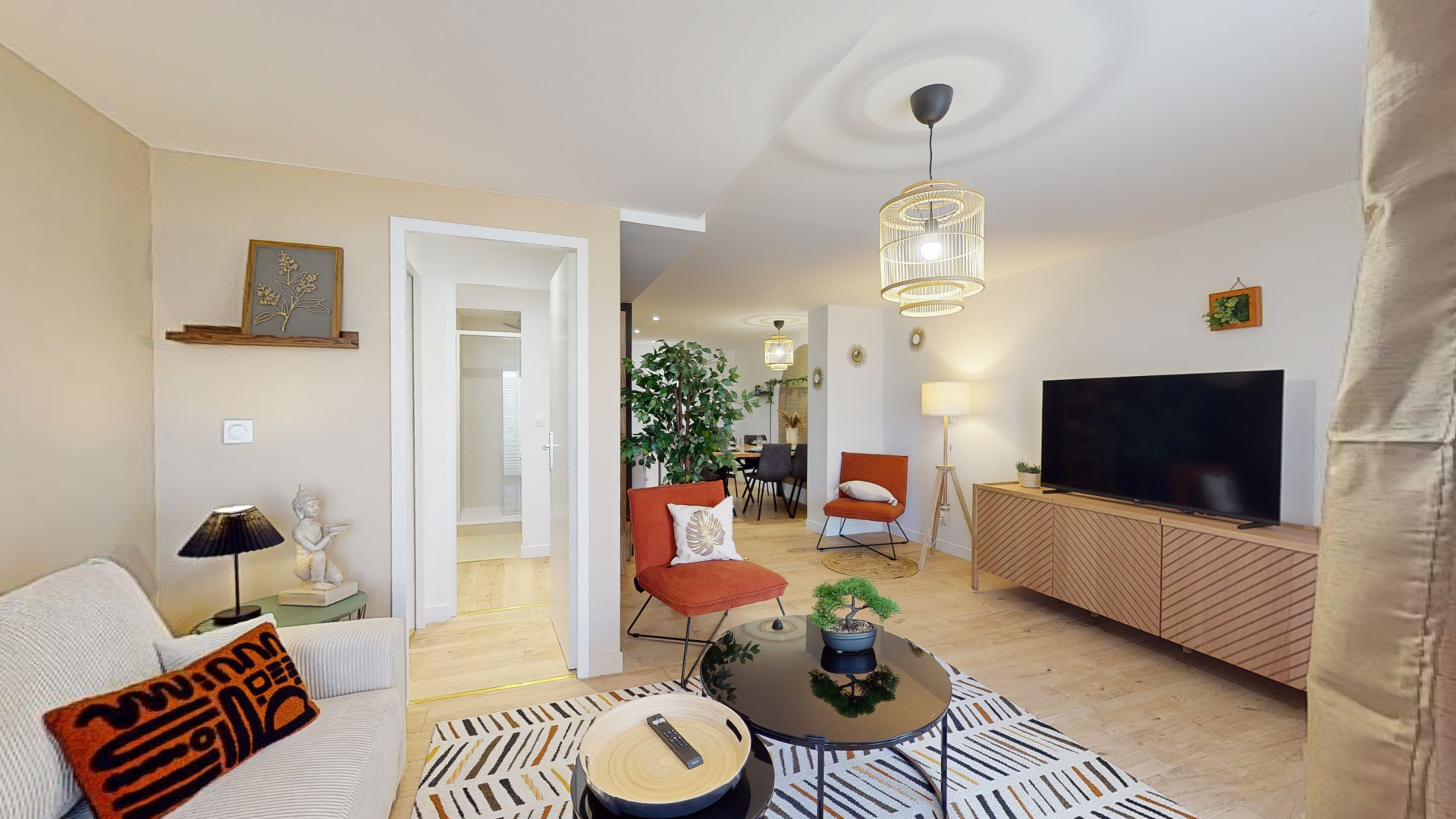 Salon aménagé dans une réalisation Colosséum Invest